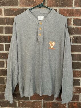 Vintage Gray Tennessee Volunteers Long-Sleeve Henley Shirt